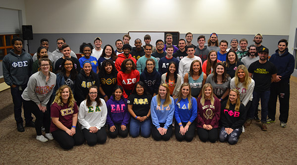 Sorority and Fraternity group of students