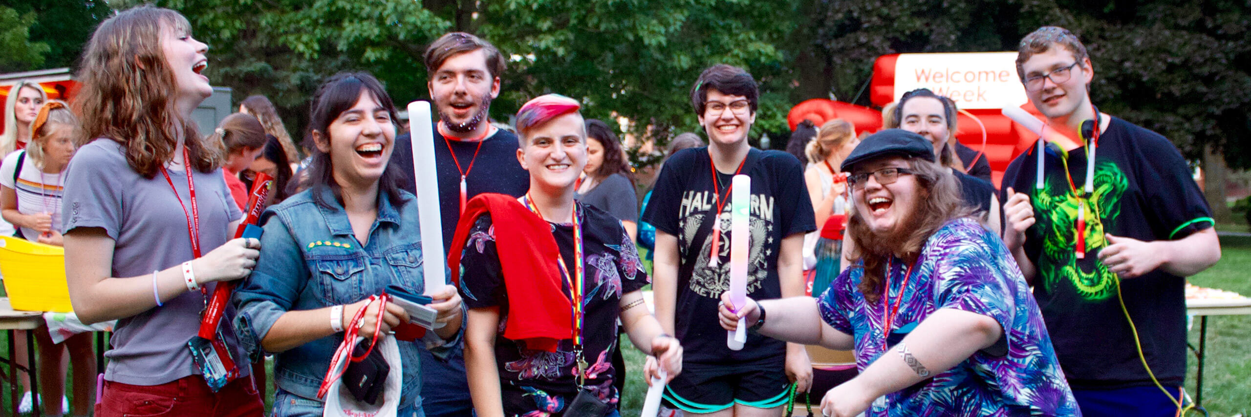 A group of students on the Quad during Welcome Week