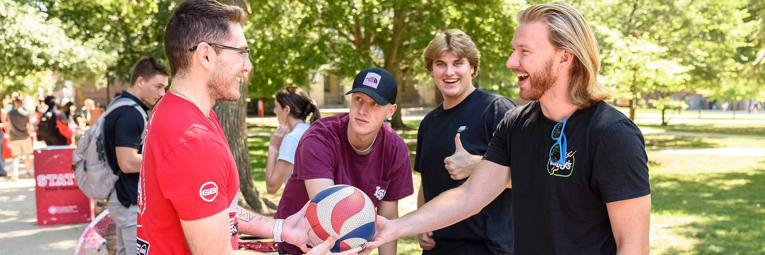 Students at the Festival ISU event talking.